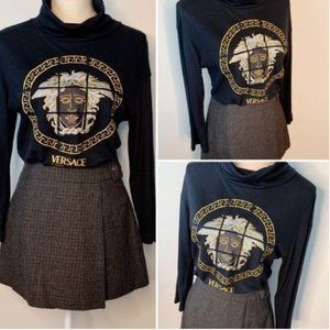 Plaid Mini Wrap Skirt - Italian Wool XS,S